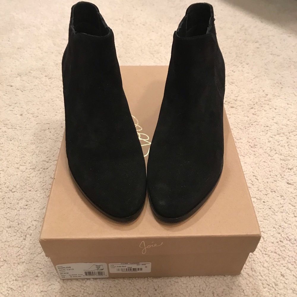 Joie Barlow black suede booties